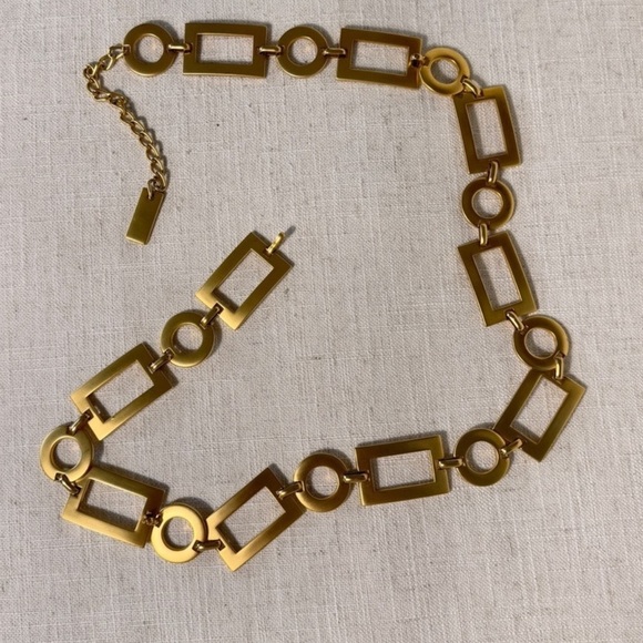 ESCADA Women’s Abstract Shapes Belt Gilded Gold Tone Vintage Square Circle Belt - Picture 6 of 16